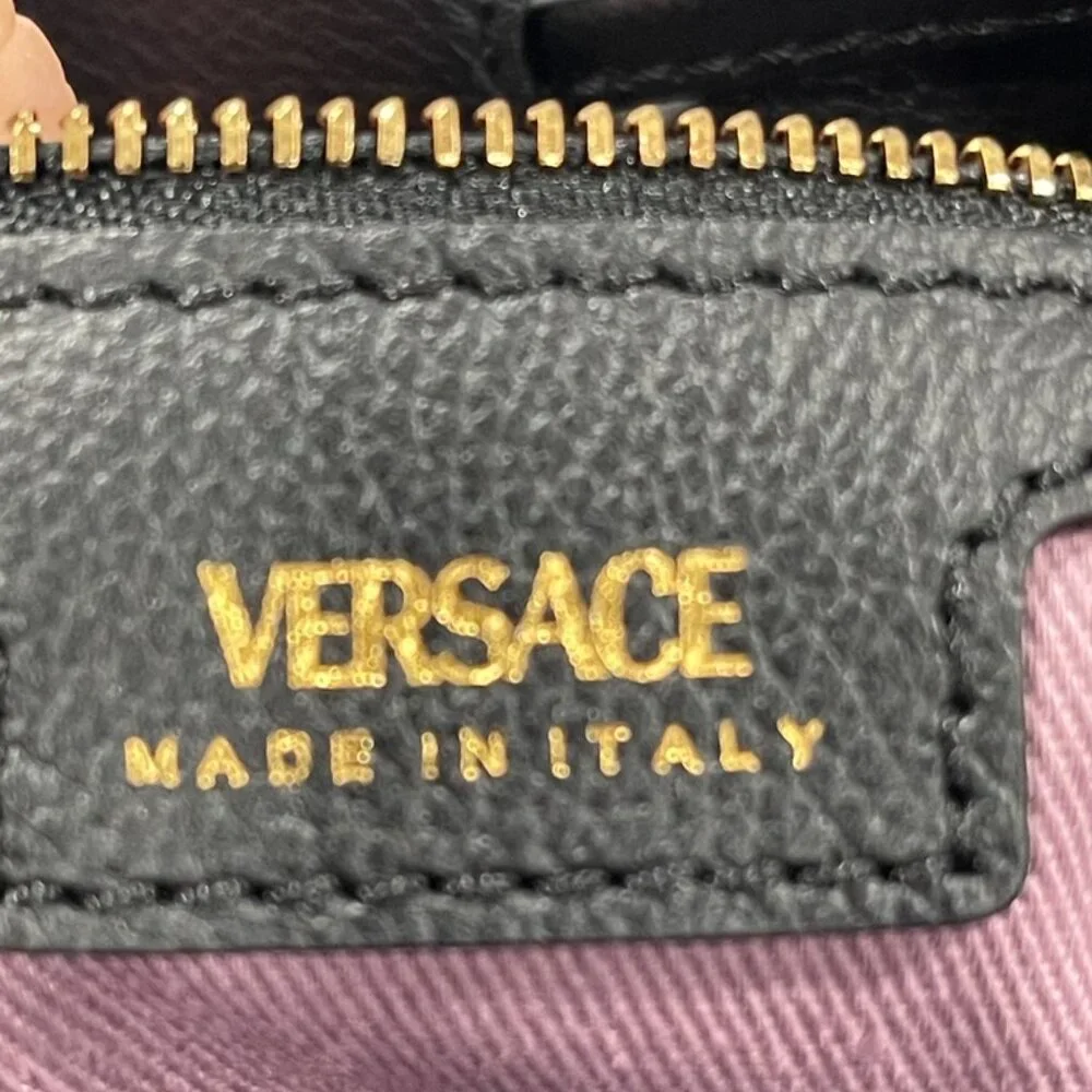 Versace Grained Calfskin La Medusa Bucket Bag and Wallet Black (JB1077)